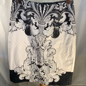 New York & Co Deco Mod Black White Pencil Skirt 0